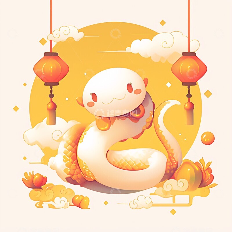 红色圆蛇灯边框