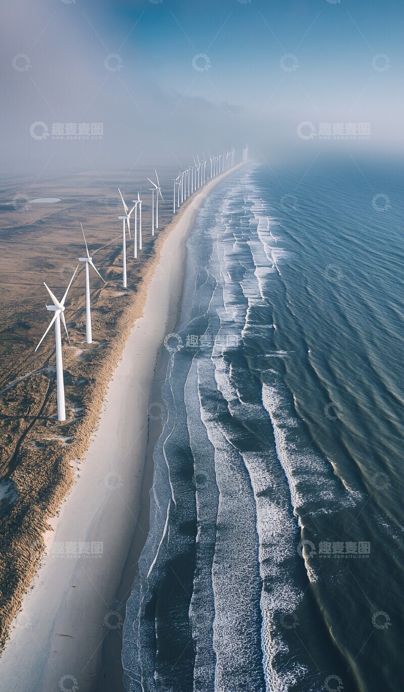 高清大图下载【趣麦麦图】海风发电场景1
