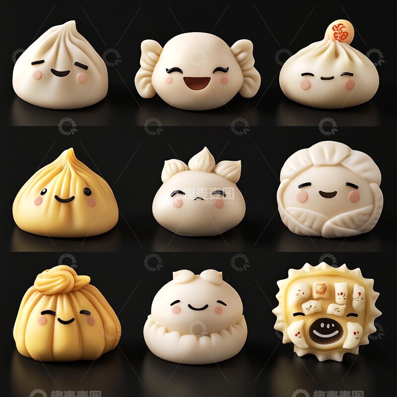 高清大图下载【趣麦麦图】卡通可爱汤圆饺子