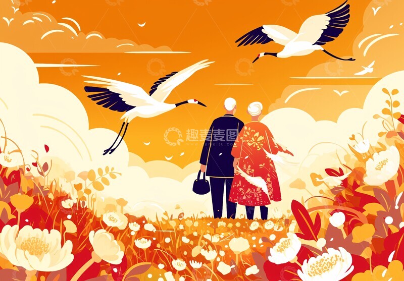 高清大图下载【趣麦麦图】金菊朝阳图金菊朝阳牵手