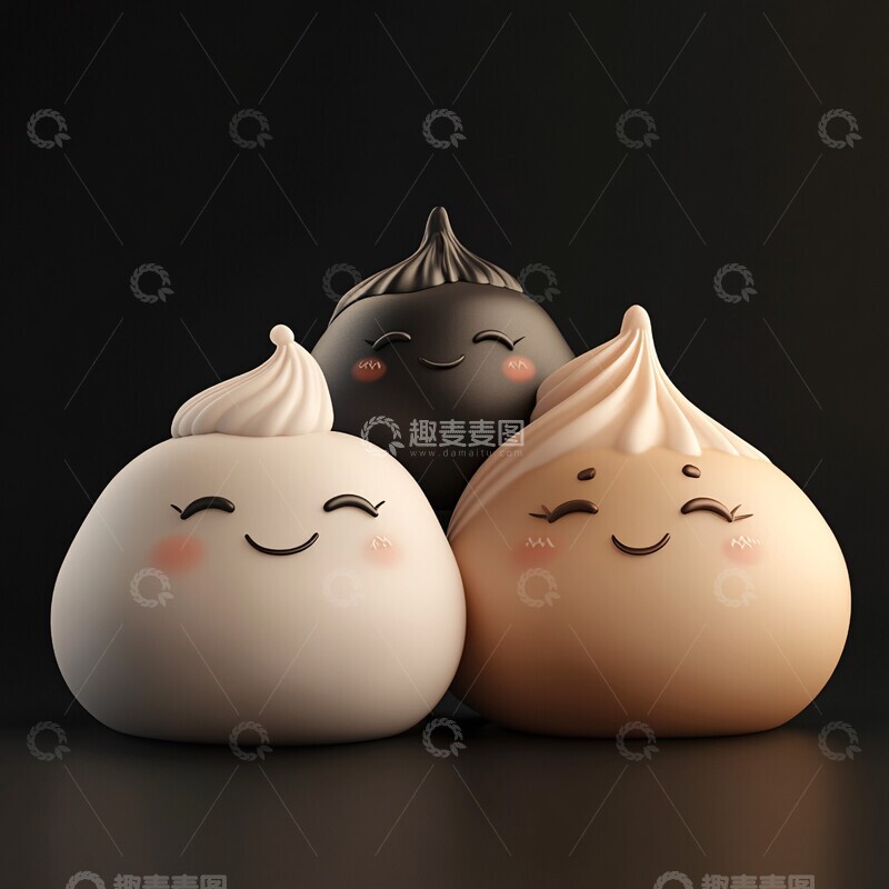 高清大图下载【趣麦麦图】卡通可爱汤圆饺子1