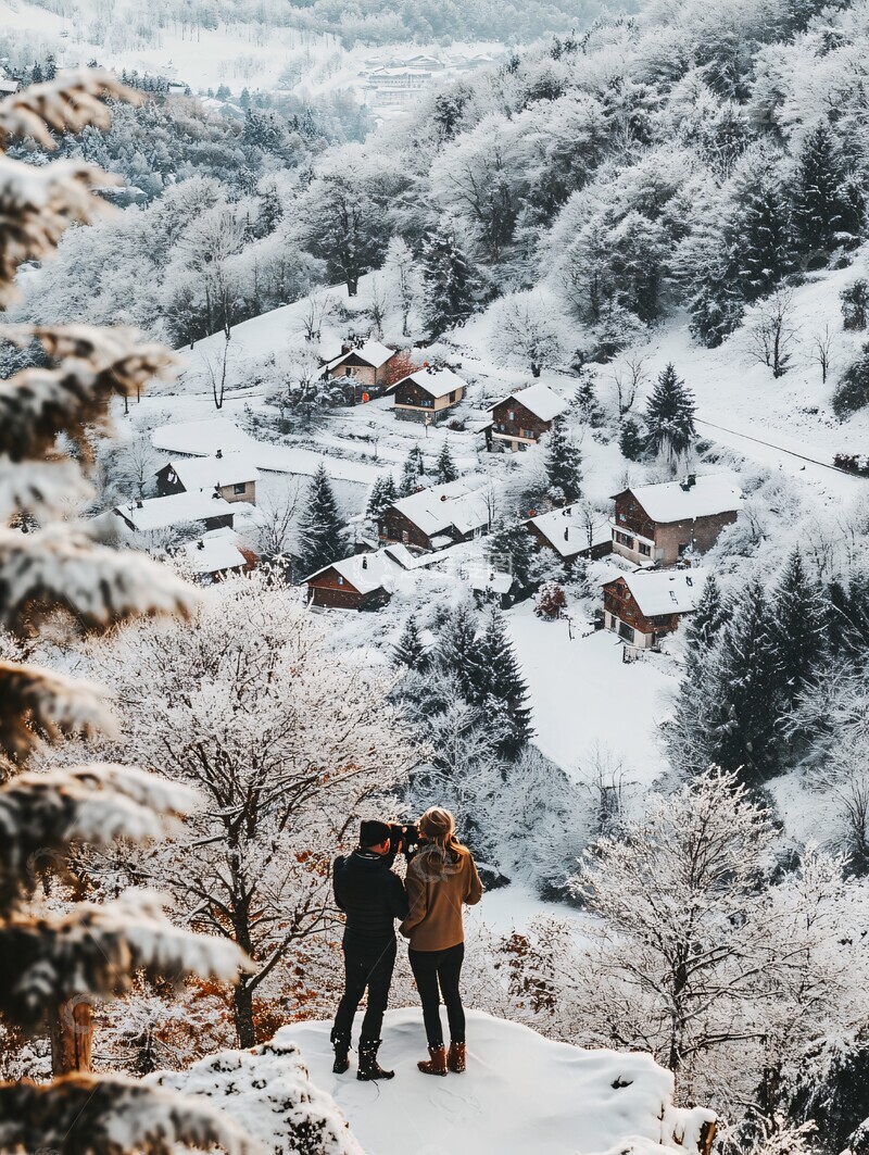 高清大图下载【趣麦麦图】雪山顶上的合影3