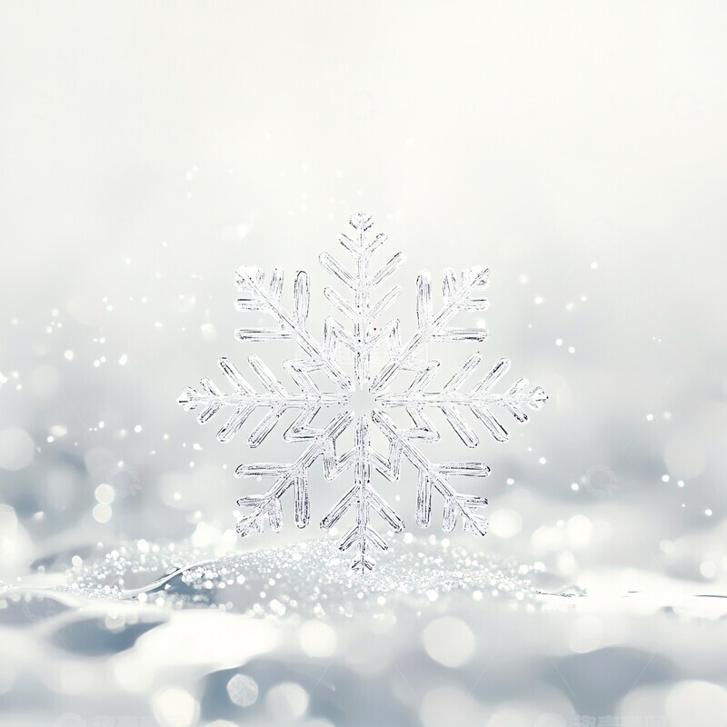 高清大图下载【趣麦麦图】中心雪花雪花白色背景2
