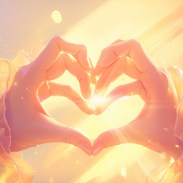 双手心形阳光2