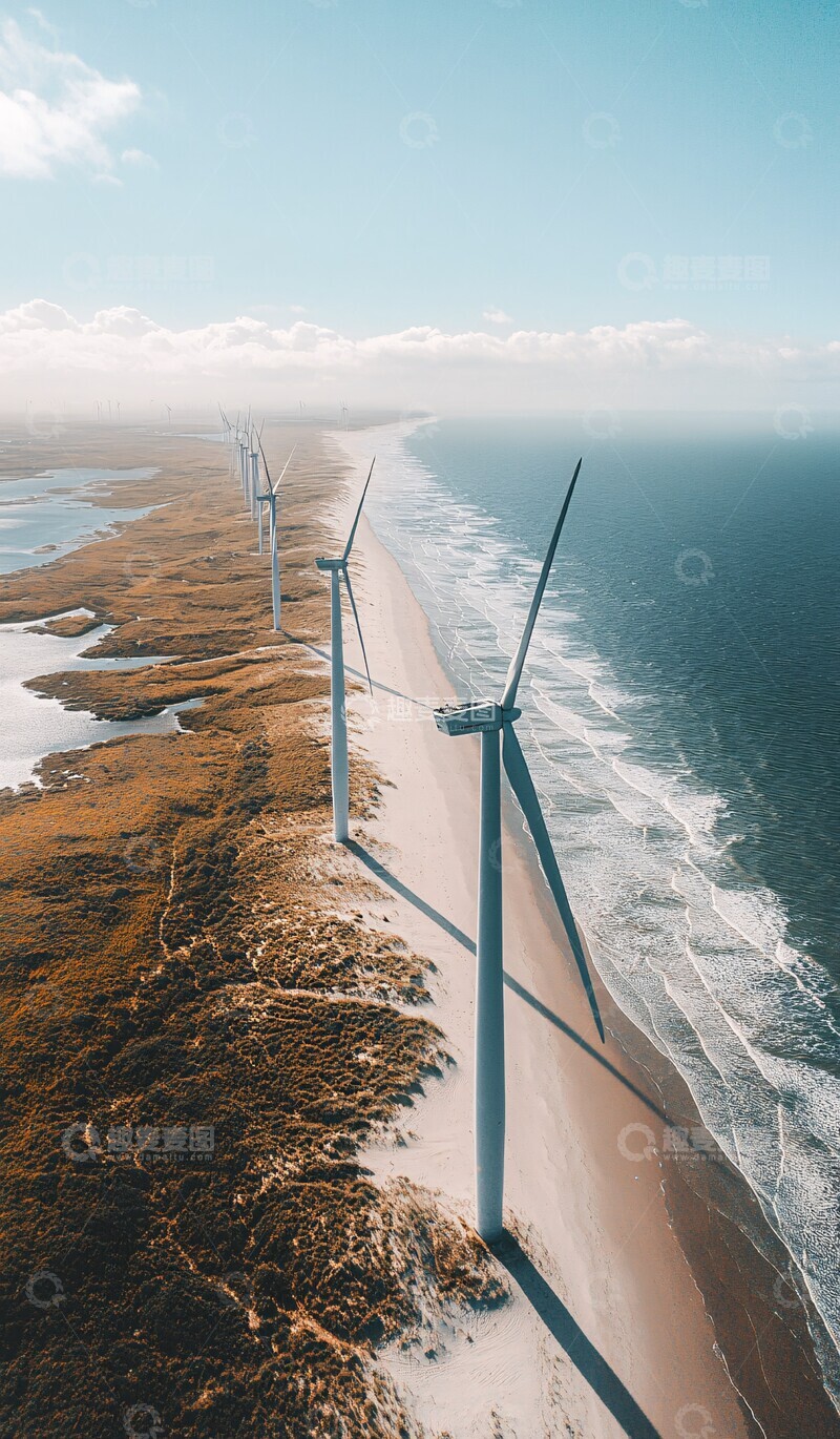高清大图下载【趣麦麦图】海风发电场景