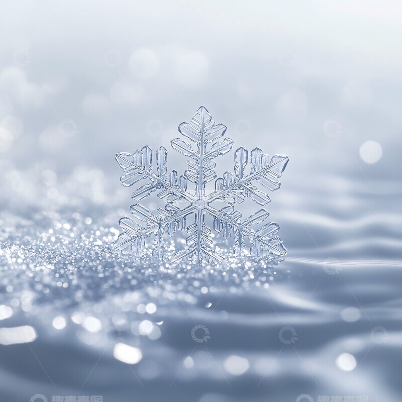 高清大图下载【趣麦麦图】中心雪花雪花白色背景1