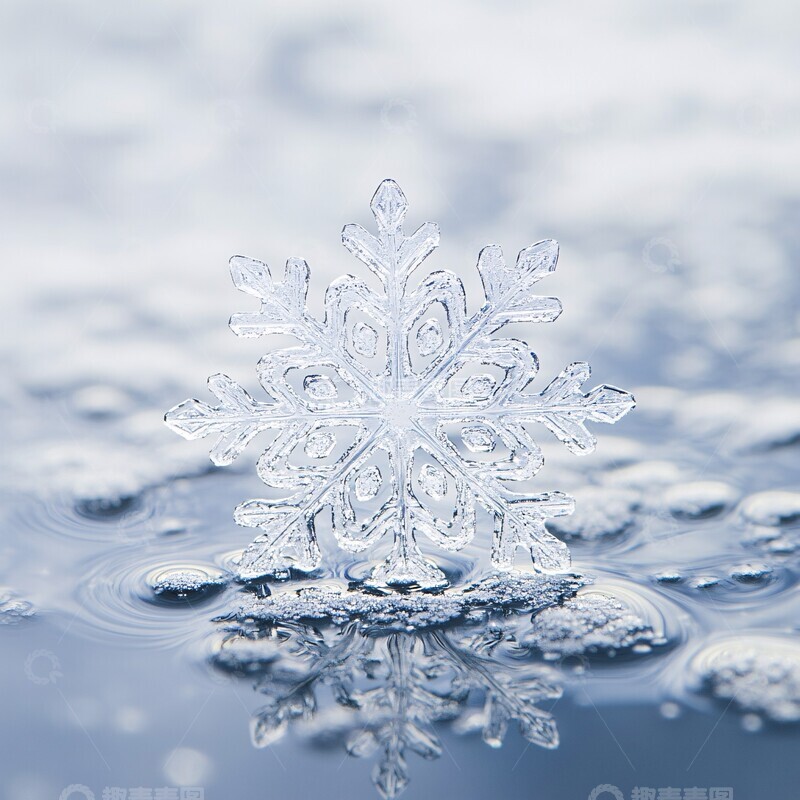 高清大图下载【趣麦麦图】中心雪花雪花白色背景