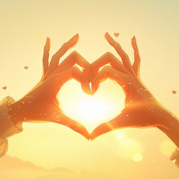 双手心形阳光1
