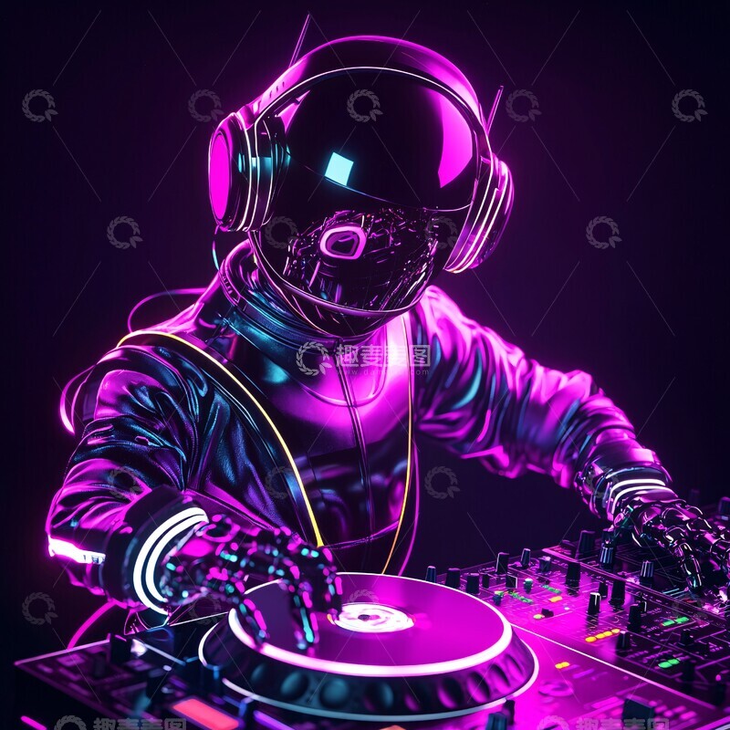 高清大图下载【趣麦麦图】机器人打碟机器人打碟音乐1