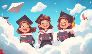 毕业典礼纸飞机云朵