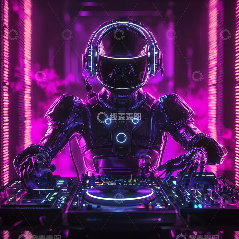 高清大图下载【趣麦麦图】机器人打碟机器人打碟音乐