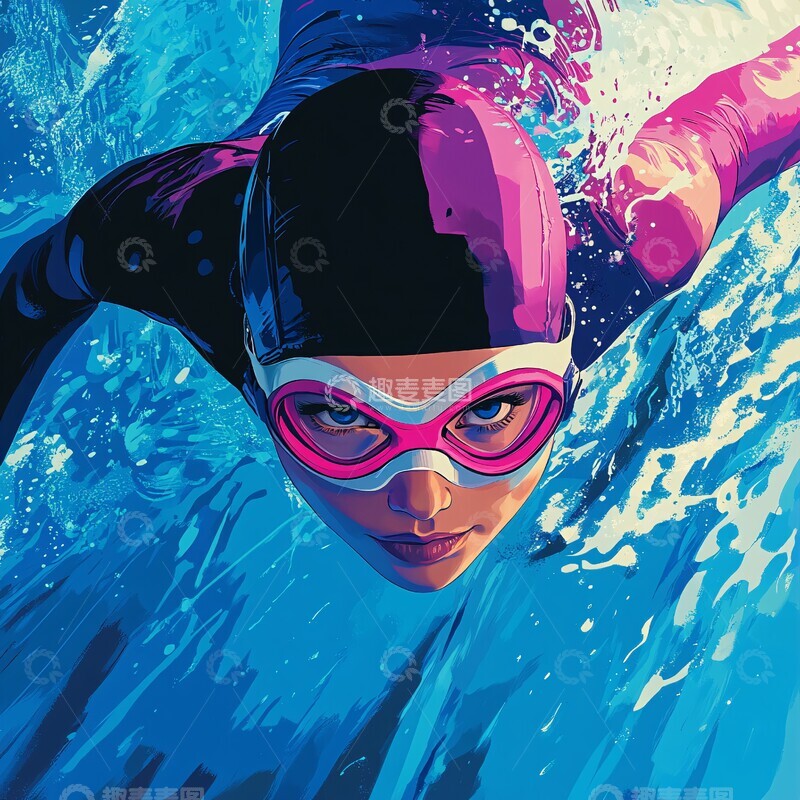 女子泳者漫画插图1