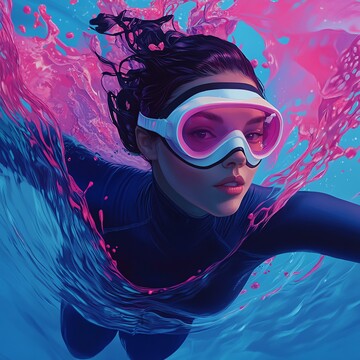 女子泳者漫画插图2