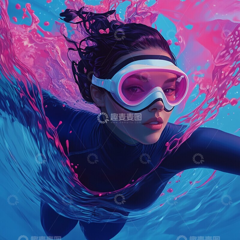 女子泳者漫画插图2