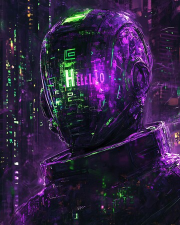 字母组成科幻人像