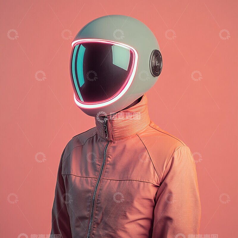 高清大图下载【趣麦麦图】霓虹灯机器人头
