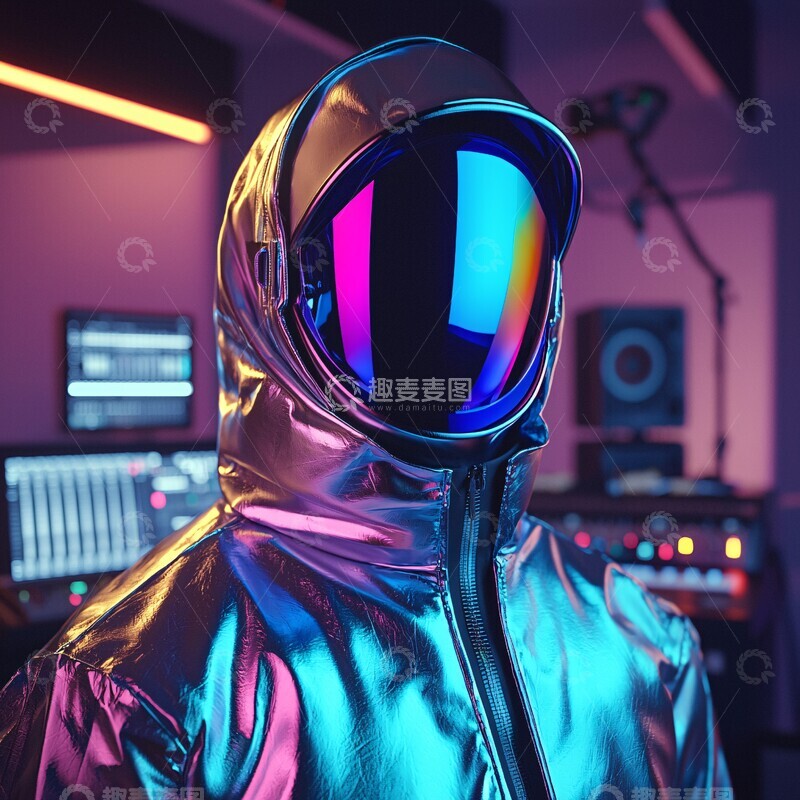 高清大图下载【趣麦麦图】银色头盔音乐室2