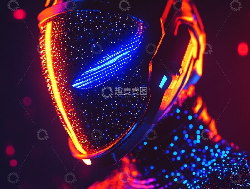 高清大图下载【趣麦麦图】霓虹宇航员肖像