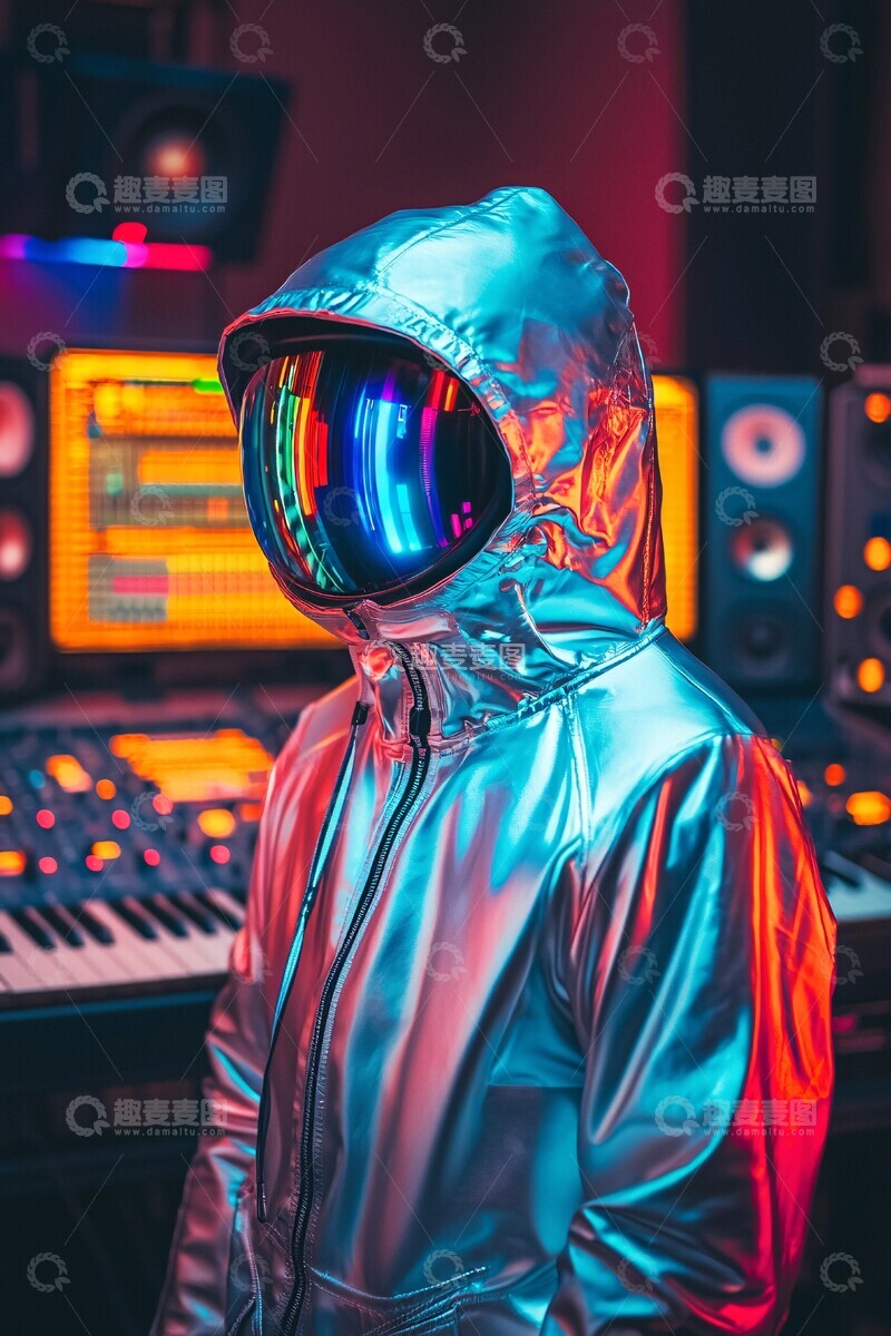 高清大图下载【趣麦麦图】银色头盔音乐工作室3