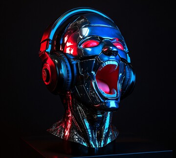 机械头戴耳机怒吼