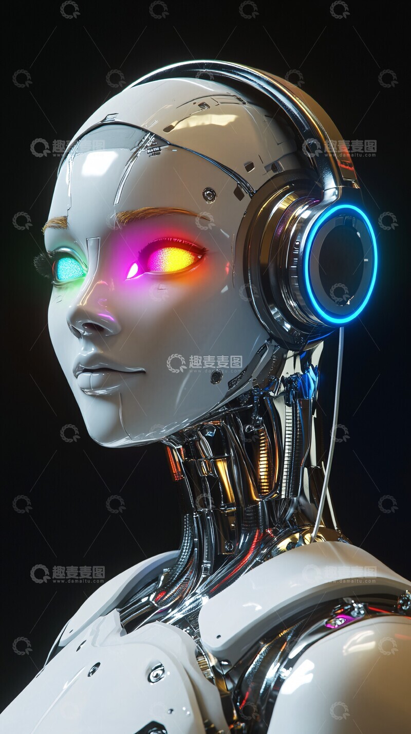 高清大图下载【趣麦麦图】机器人激光眼2