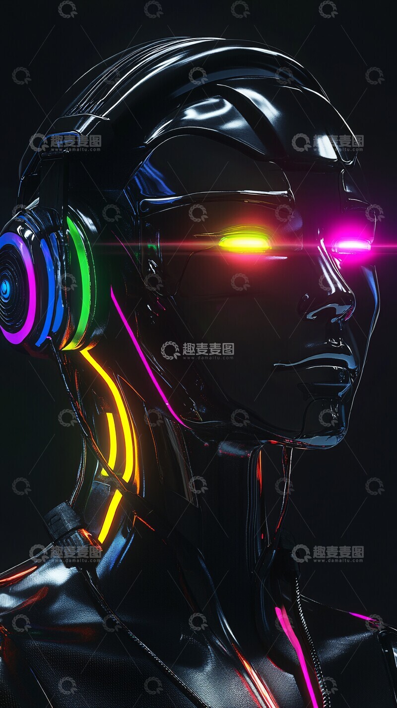 高清大图下载【趣麦麦图】机器人激光眼1