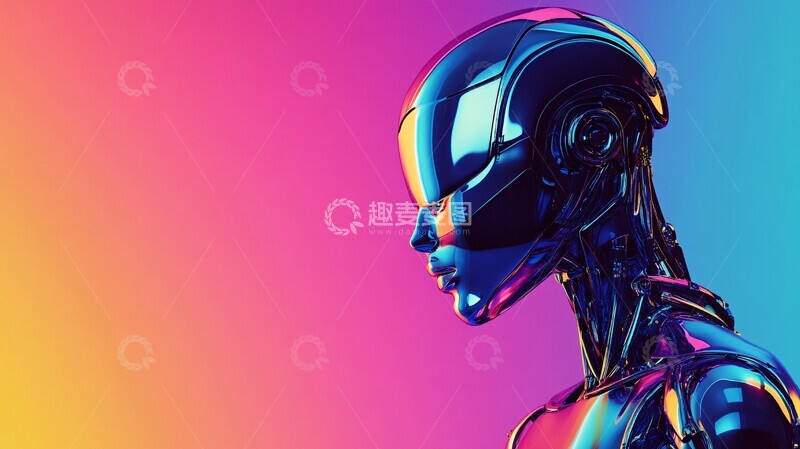 高清大图下载【趣麦麦图】彩色机器人时尚照