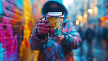 外卖咖啡杯涂鸦2