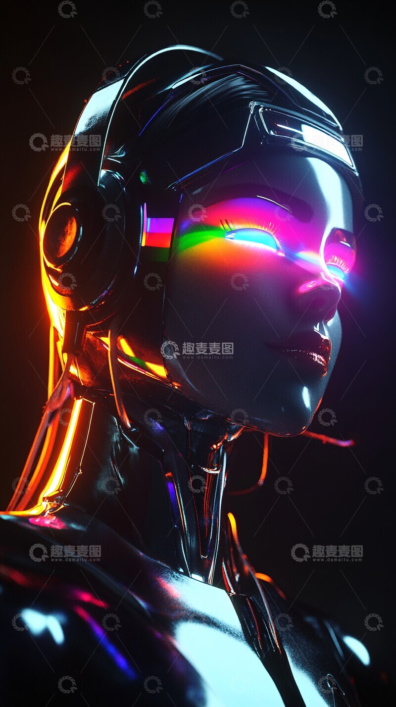 高清大图下载【趣麦麦图】机器人激光眼