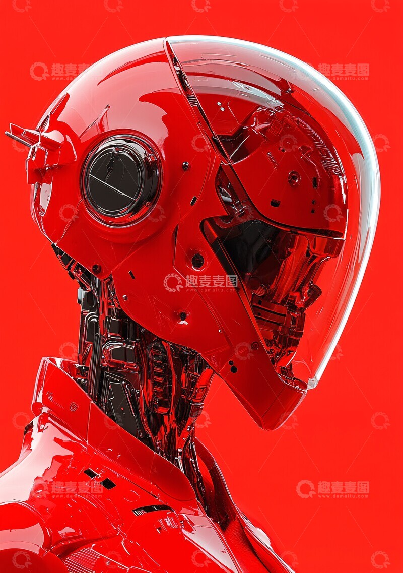 高清大图下载【趣麦麦图】红色机器人未来装1