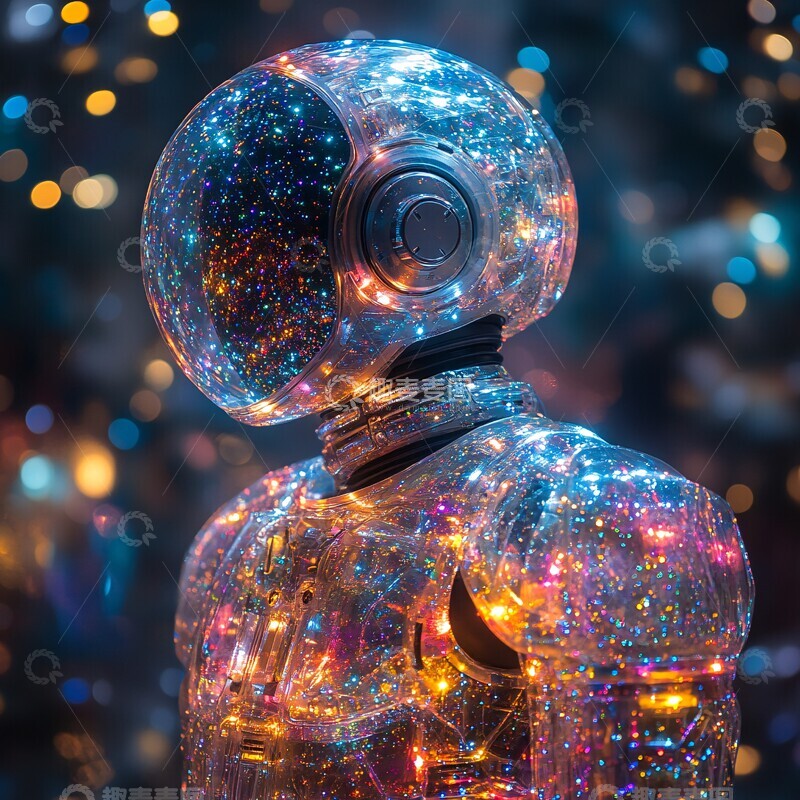高清大图下载【趣麦麦图】机械机器人全息图1