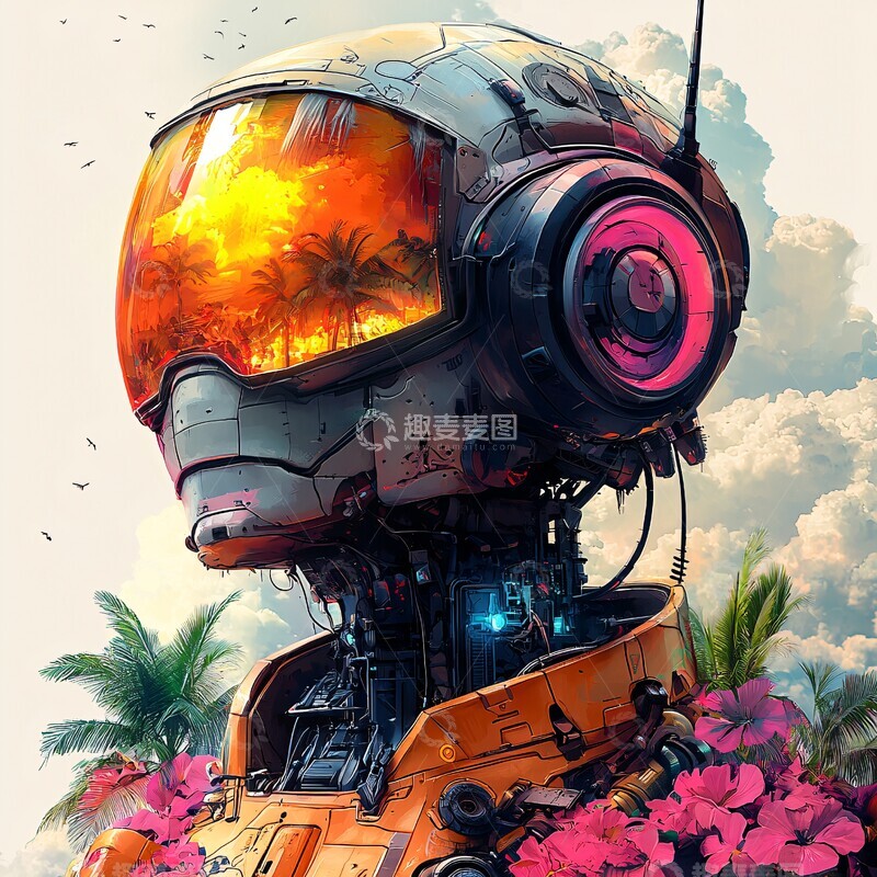 高清大图下载【趣麦麦图】热带机器人热带机器人霓虹2