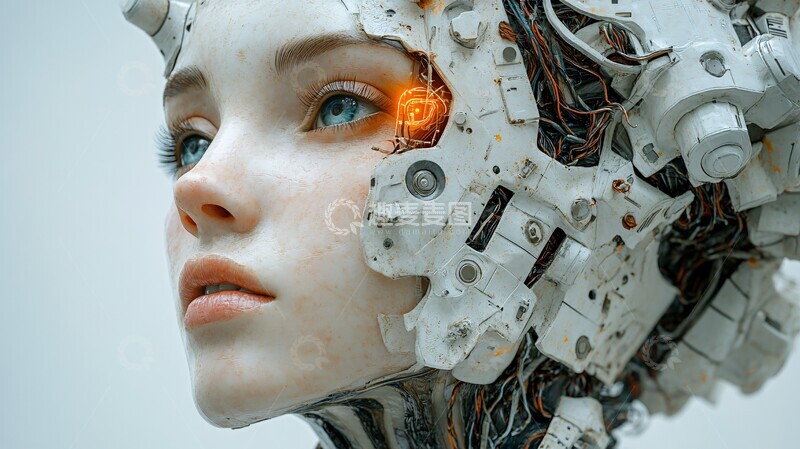 高清大图下载【趣麦麦图】女性半机械头