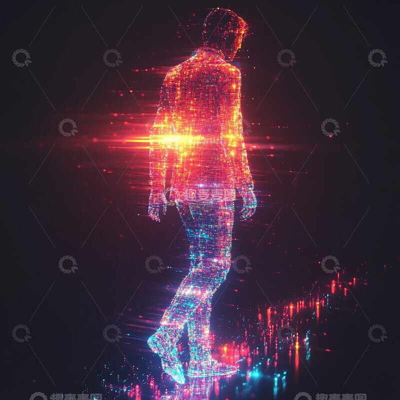高清大图下载【趣麦麦图】激光全息人像