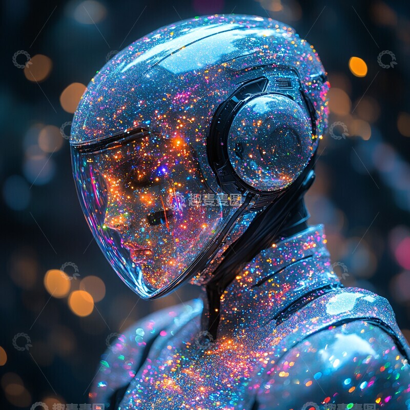 高清大图下载【趣麦麦图】机械机器人全息图2