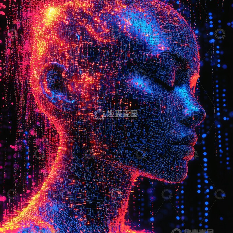 高清大图下载【趣麦麦图】电路人形头像