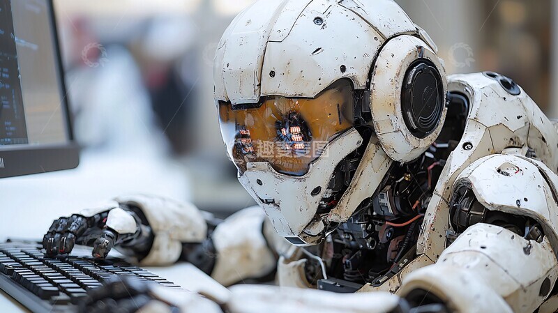 高清大图下载【趣麦麦图】机器人打字机器人打字键盘2