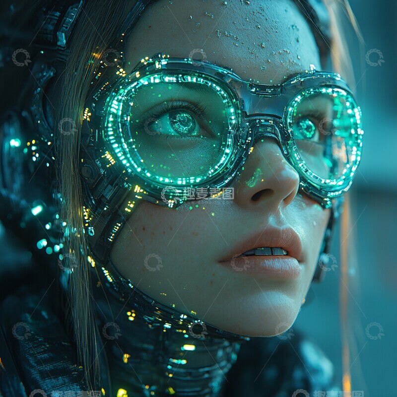 高清大图下载【趣麦麦图】赛博女头盔零件