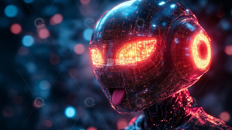 高清大图下载【趣麦麦图】机器人笑脸发电1