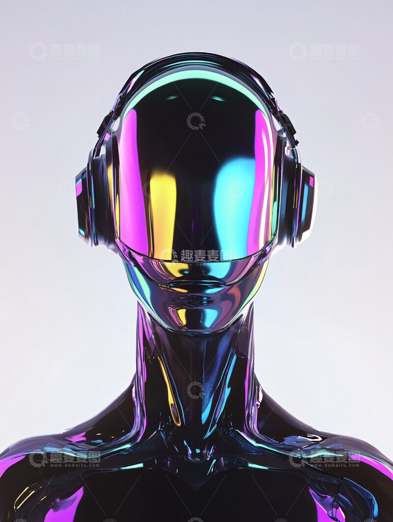 高清大图下载【趣麦麦图】未来赛博头盔2
