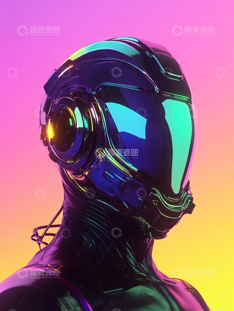 高清大图下载【趣麦麦图】未来赛博头盔1