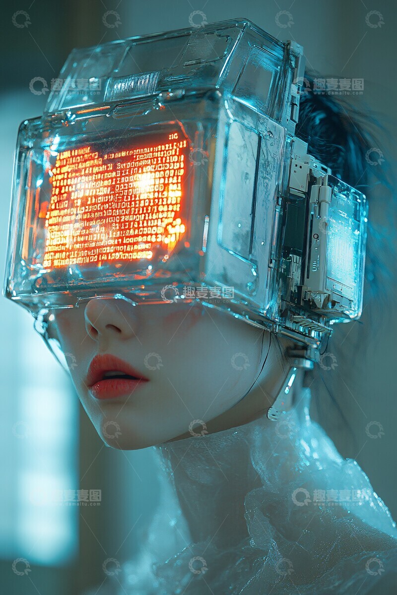 高清大图下载【趣麦麦图】电子头电脑面罩