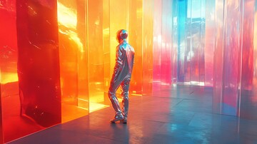 太空人低多边形设计