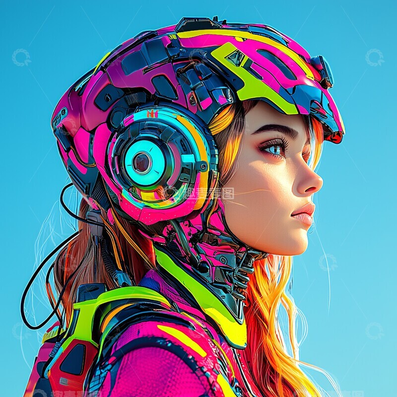 高清大图下载【趣麦麦图】未来女机器人