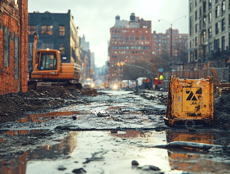 高清大图下载【趣麦麦图】施工现场街景