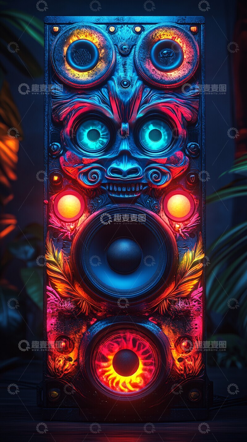 高清大图下载【趣麦麦图】部落战士音乐音箱1