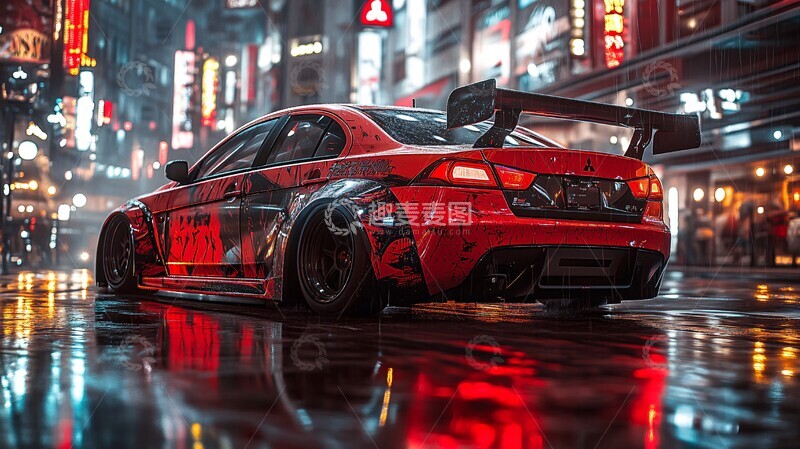 高清大图下载【趣麦麦图】三菱夜间街景