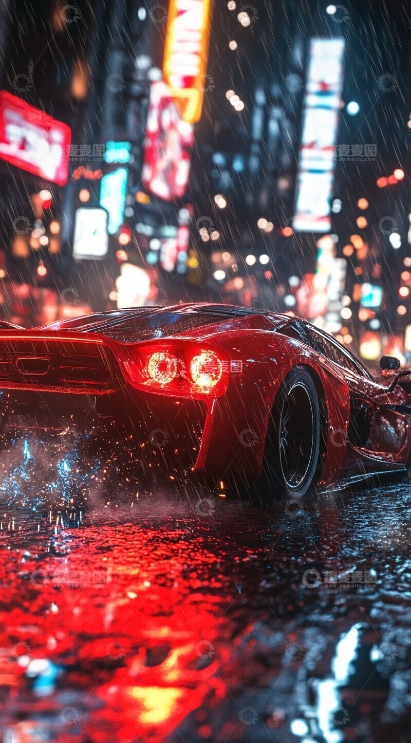 高清大图下载【趣麦麦图】红超跑雨夜飞驰1
