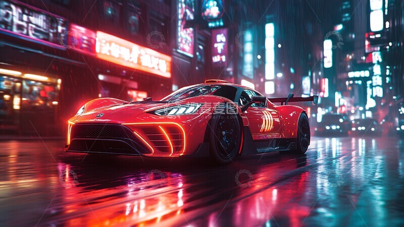 高清大图下载【趣麦麦图】铁侠风格跑车飞驰1