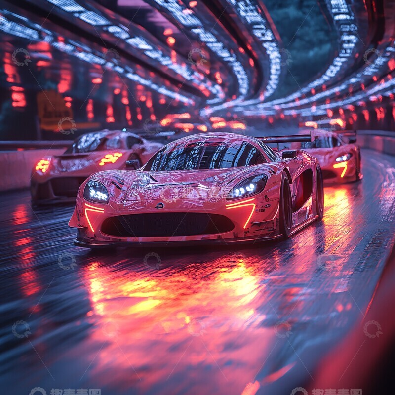 高清大图下载【趣麦麦图】-未来赛车光轨